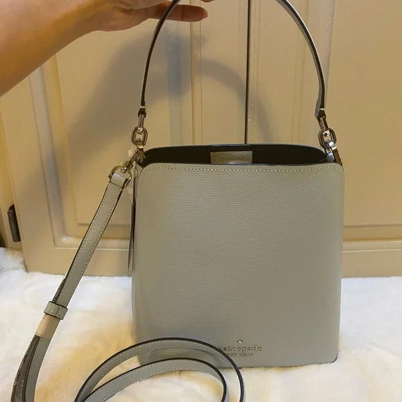 NWT! Kate Spade Small Bucket Refined Grain I Ocean Fog - Picture 9 of 9